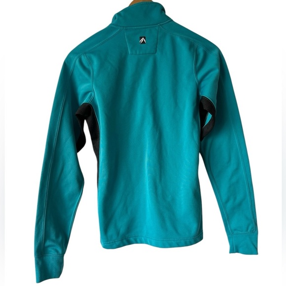 Women's Teal and Black Quarter-Zip Sweatshirt - Picture 3 of 12